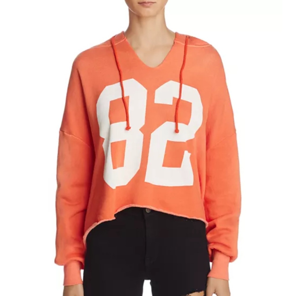 Wildfox Orange Cropped Women's Sweatshirt